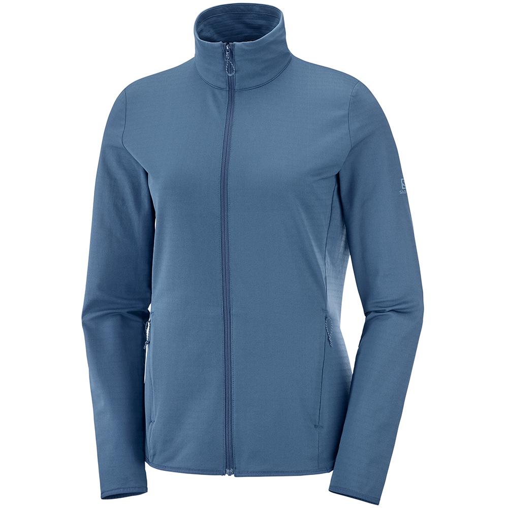 Salomon OUTRACK FULL ZIP W Capa Intermedia Mujer - Oscuro - Colombia (19240-KHWA)